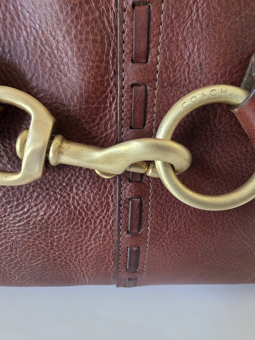 Vintage Coach Hamptons Braided Cognac Leather Carryall Bag Y2K Limited Edition - Picture 7 of 16